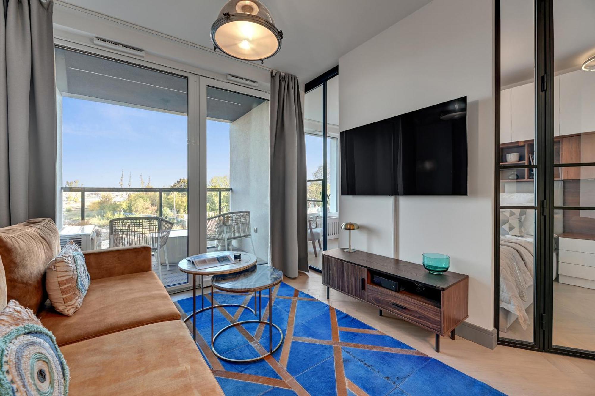 Chlebova - Riverside View Terrace, Free Parking, Gym & Kidsplay By Downtown Apartments 格但斯克 客房 照片