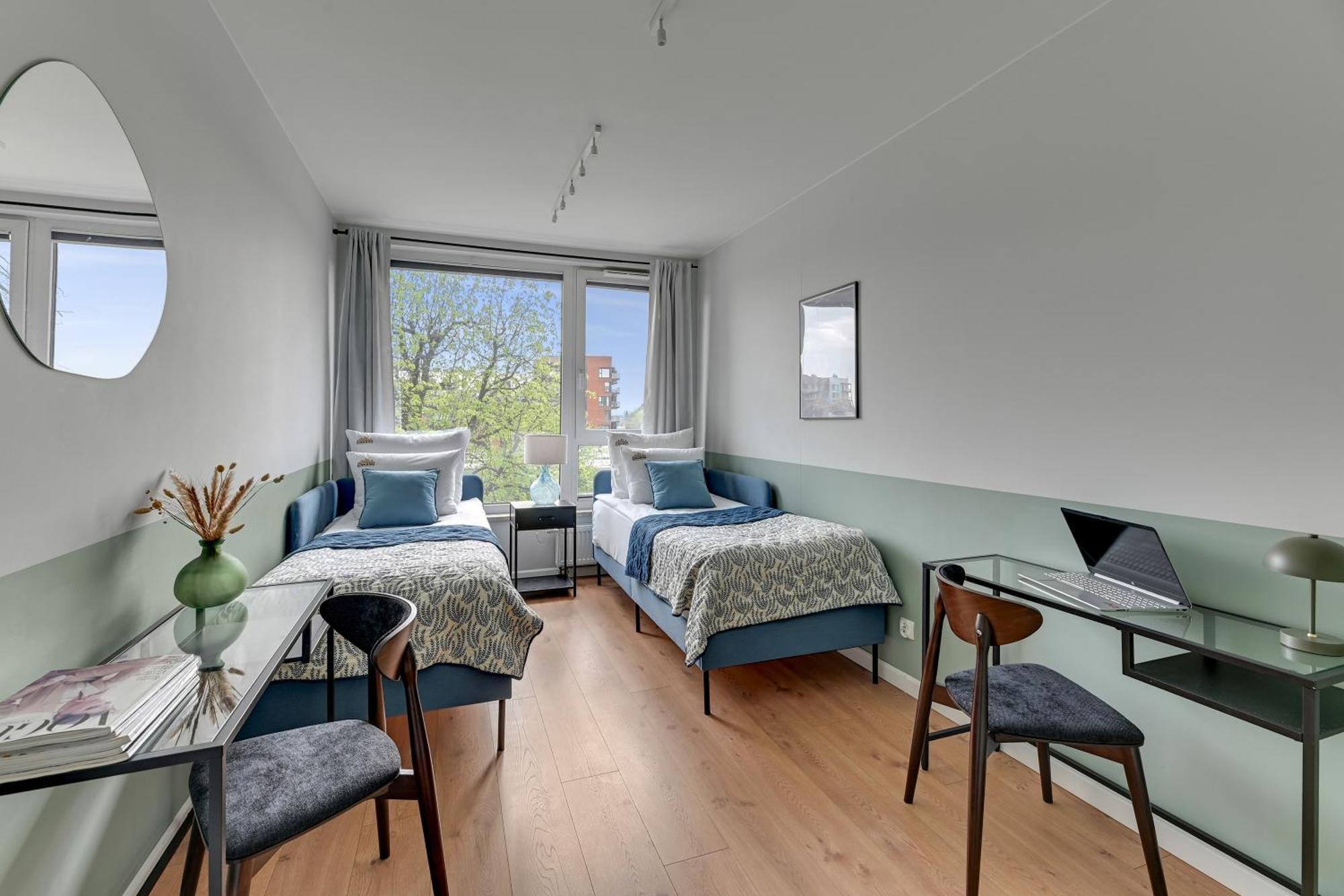 Chlebova - Riverside View Terrace, Free Parking, Gym & Kidsplay By Downtown Apartments 格但斯克 客房 照片